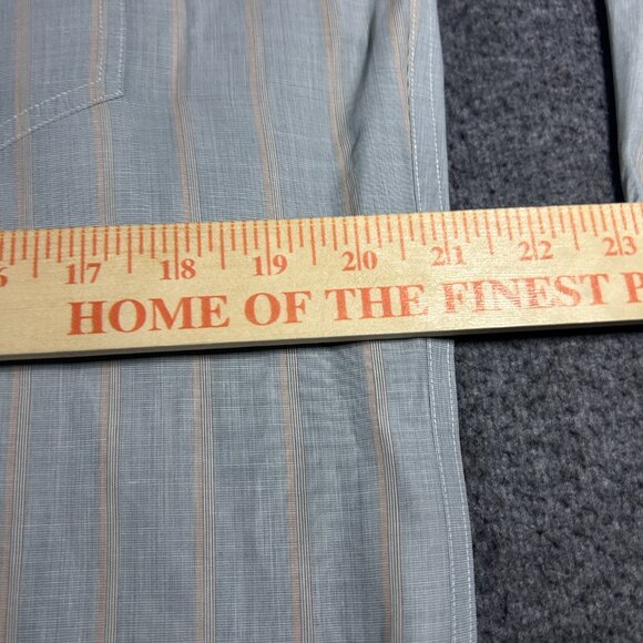G Rolling Shirt Top Western Wear Rodeo Striped Button Up Pastel Pink Blue L READ - Picture 3 of 11